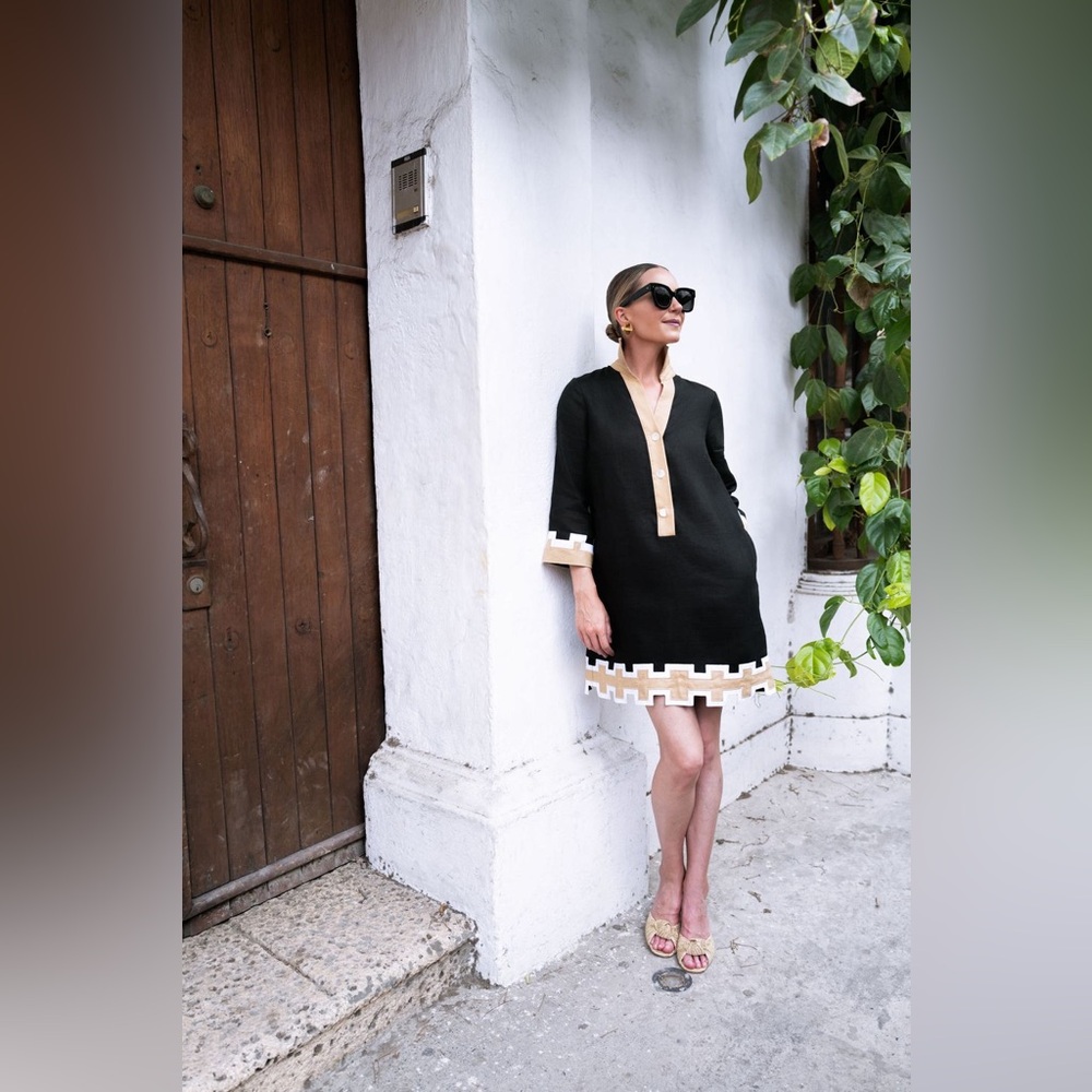 Tuckernuck Black and Tan Mini Dress - Picture 2 of 4